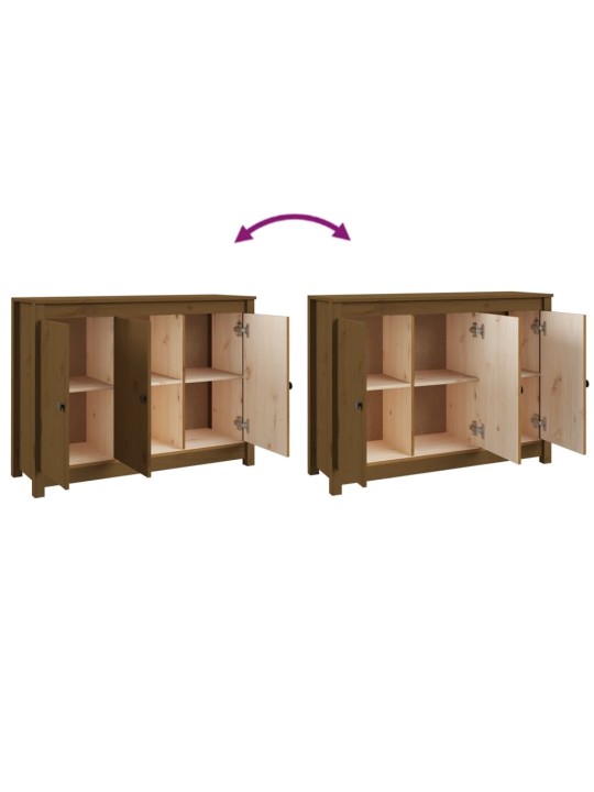 Kumode, medus brūna, 100x35x74 cm, priedes masīvkoks
