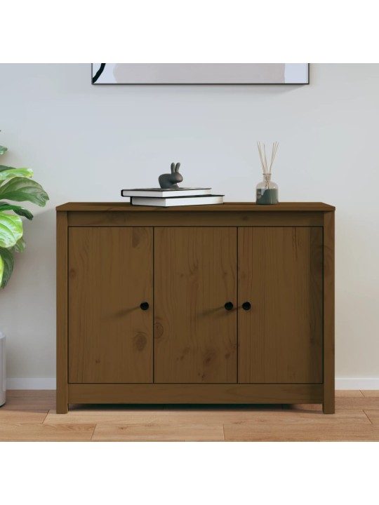 Kumode, medus brūna, 100x35x74 cm, priedes masīvkoks