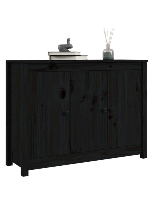 Kumode, melna, 100x35x74 cm, priedes masīvkoks