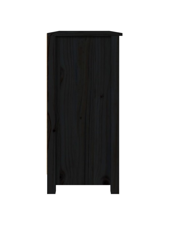 Kumode, melna, 100x35x74 cm, priedes masīvkoks