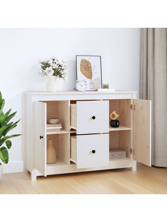 Kumode, balta, 100x35x74 cm, priedes masīvkoks
