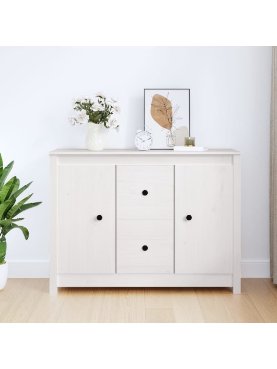 Kumode, balta, 100x35x74 cm, priedes masīvkoks