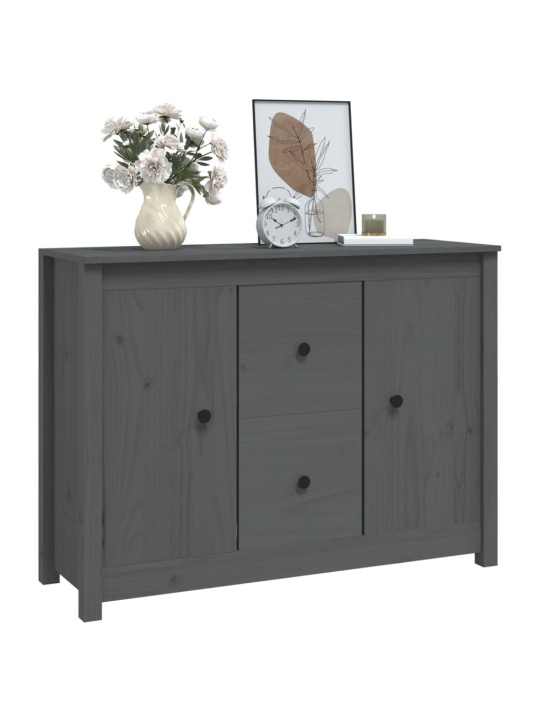 Kumode, pelēka, 100x35x74 cm, priedes masīvkoks