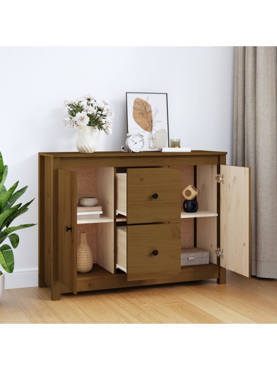 Kumode, medus brūna, 100x35x74 cm, priedes masīvkoks