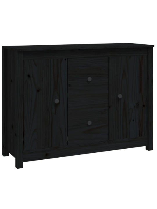 Kumode, melna, 100x35x74 cm, priedes masīvkoks