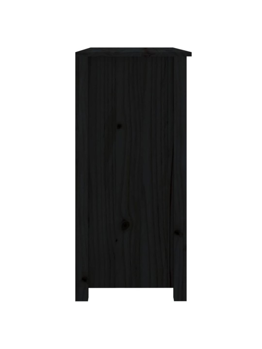 Kumode, melna, 100x35x74 cm, priedes masīvkoks