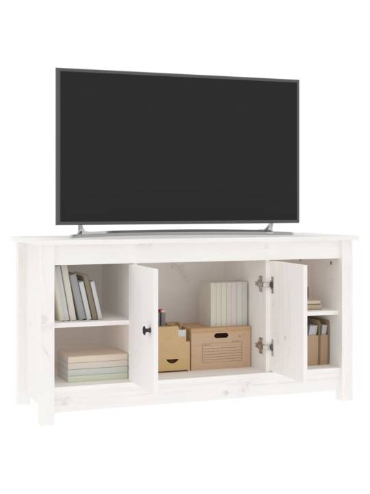 Tv skapītis, balts, 103x36,5x52 cm, priedes masīvkoks