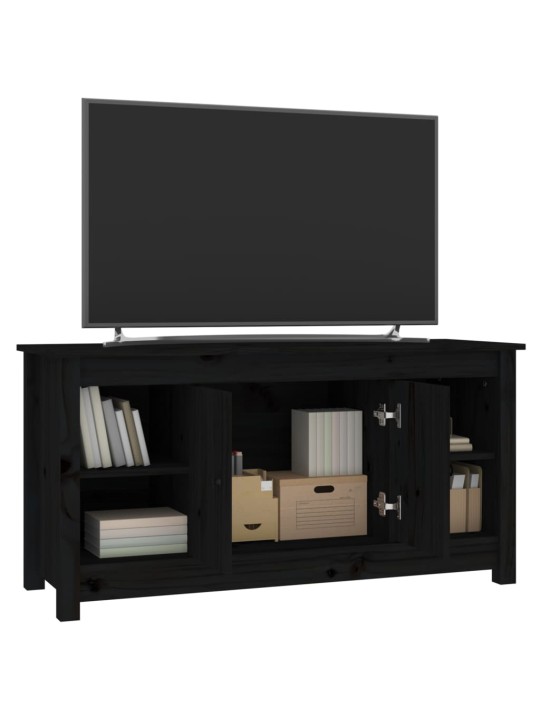 Tv skapītis, melns, 103x36,5x52 cm, priedes masīvkoks