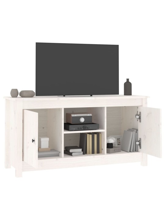 Tv skapītis, balts, 103x36,5x52 cm, priedes masīvkoks
