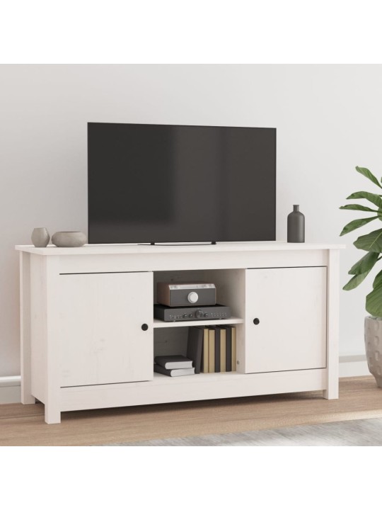 Tv skapītis, balts, 103x36,5x52 cm, priedes masīvkoks