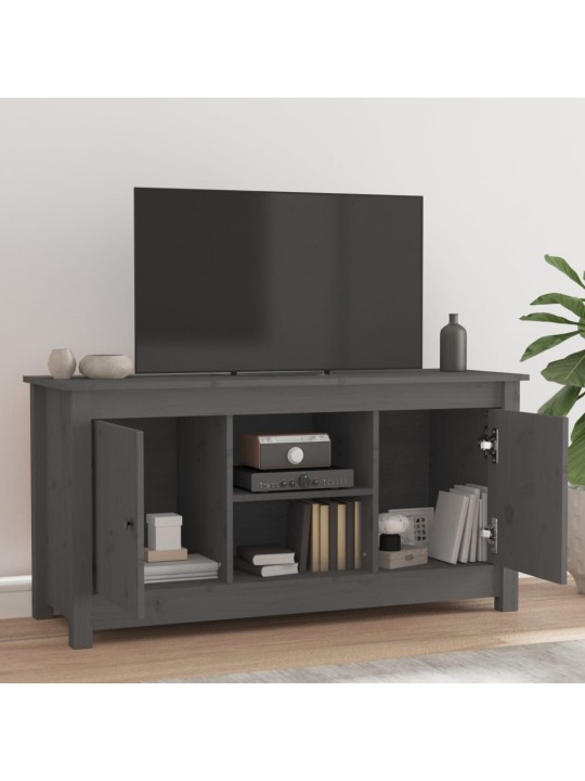 Tv skapītis, pelēks, 103x36,5x52 cm, priedes masīvkoks