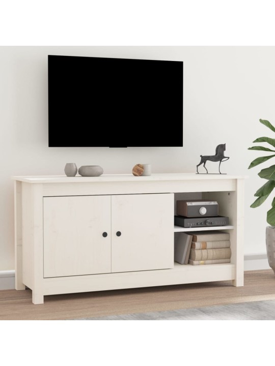 Tv skapītis, balts, 103x36,5x52 cm, priedes masīvkoks