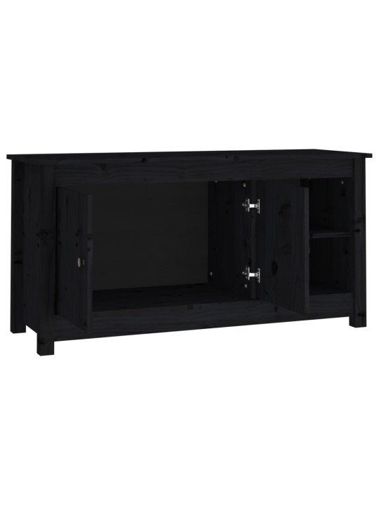 Tv skapītis, melns, 103x36,5x52 cm, priedes masīvkoks