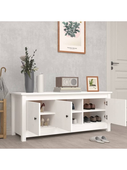 Apavu skapītis, balts, 110x38x45,5 cm, priedes masīvkoks