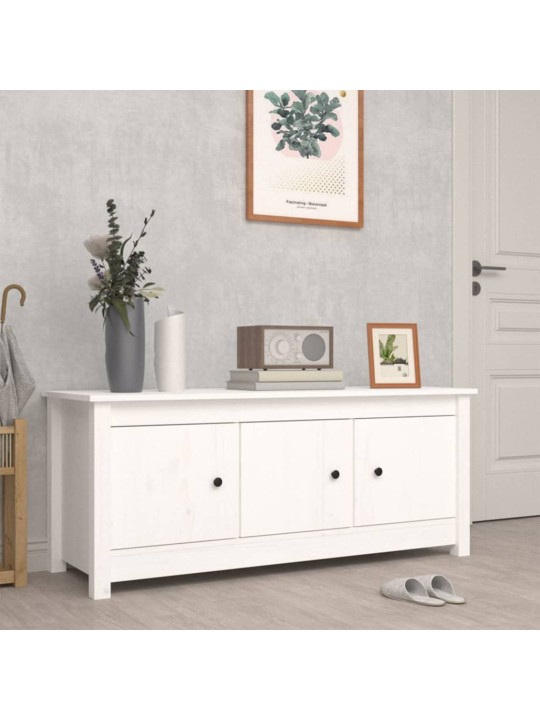 Apavu skapītis, balts, 110x38x45,5 cm, priedes masīvkoks