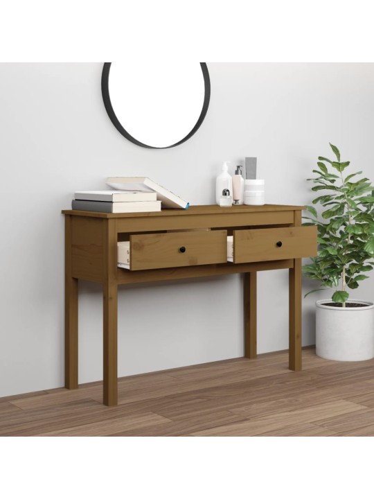 Konsoles galdiņš, medus brūns, 100x35x75 cm, priedes masīvkoks