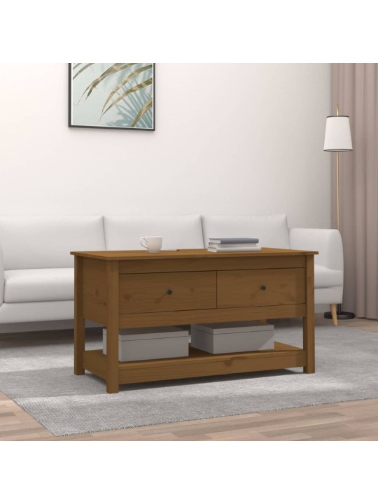 Kafijas galdiņš, medus brūns, 102x49x55 cm, priedes masīvkoks