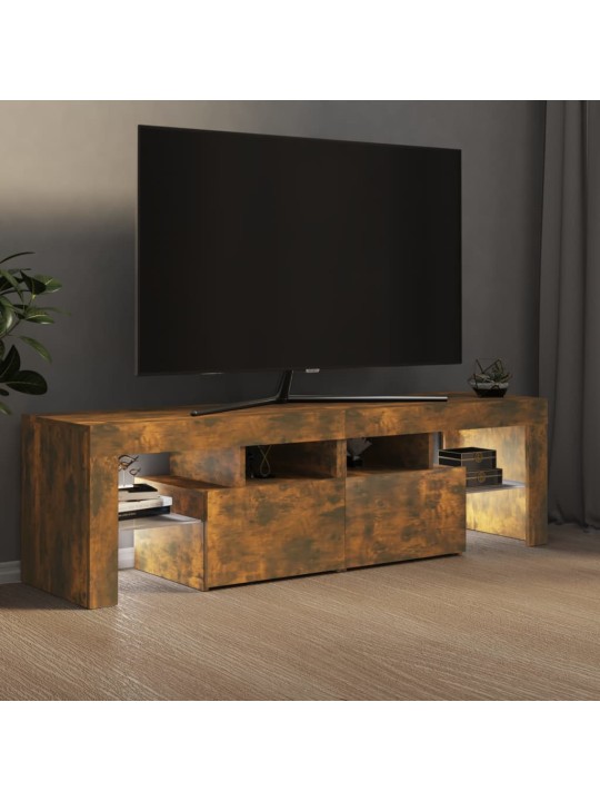 Tv skapītis ar led apgaismojumu, ozolkoka krāsa, 140x36,5x40 cm