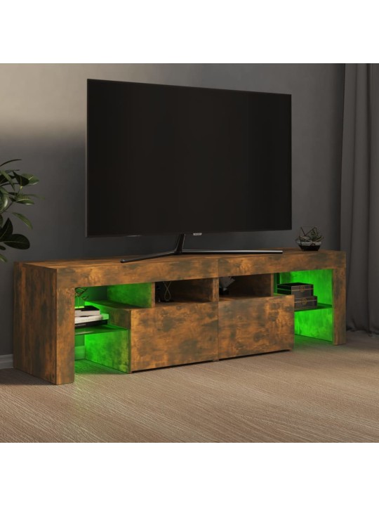 Tv skapītis ar led apgaismojumu, ozolkoka krāsa, 140x36,5x40 cm