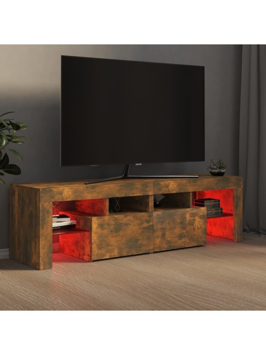 Tv skapītis ar led apgaismojumu, ozolkoka krāsa, 140x36,5x40 cm