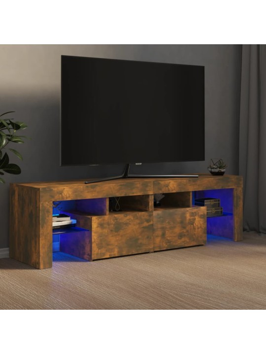 Tv skapītis ar led apgaismojumu, ozolkoka krāsa, 140x36,5x40 cm