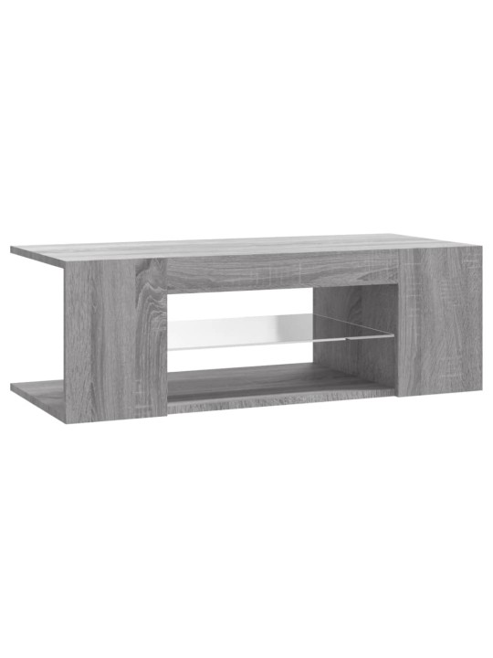 Tv galdiņš ar led apgaismojumu, pelēks, 90x39x30 cm