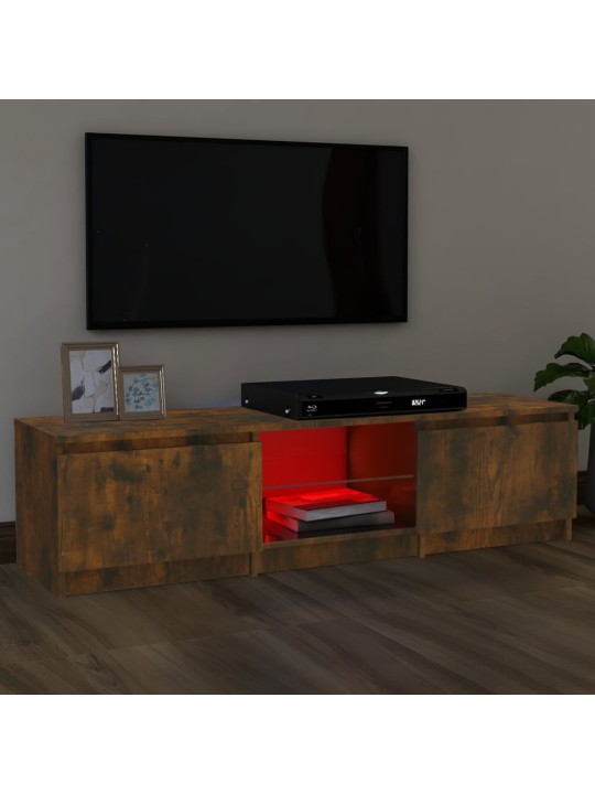 Tv skapītis ar led apgaismojumu, ozolkoka krāsa, 140x40x35,5 cm