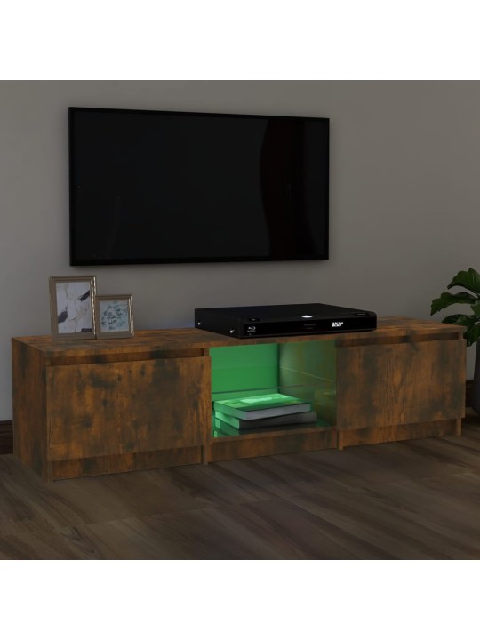 Tv skapītis ar led apgaismojumu, ozolkoka krāsa, 140x40x35,5 cm