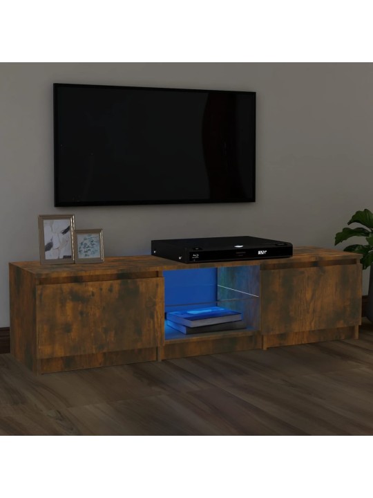 Tv skapītis ar led apgaismojumu, ozolkoka krāsa, 140x40x35,5 cm