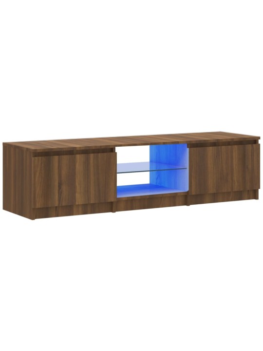 Tv skapītis ar led apgaismojumu, ozolkoka krāsa, 140x40x35,5 cm
