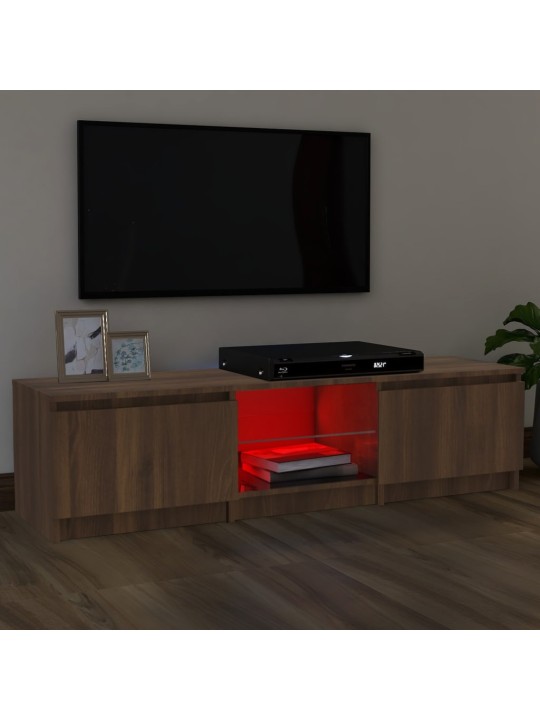 Tv skapītis ar led apgaismojumu, ozolkoka krāsa, 140x40x35,5 cm