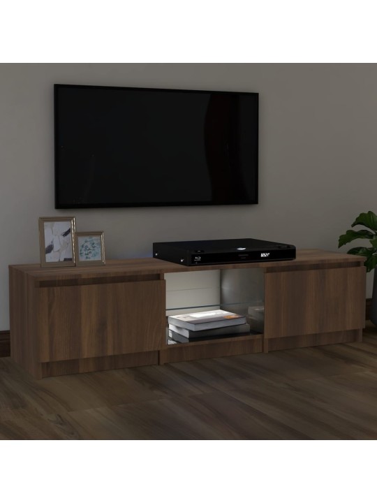 Tv skapītis ar led apgaismojumu, ozolkoka krāsa, 140x40x35,5 cm