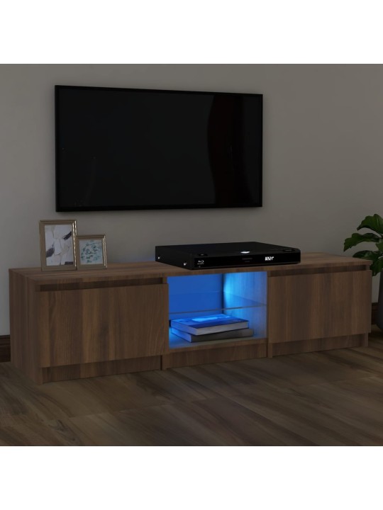 Tv skapītis ar led apgaismojumu, ozolkoka krāsa, 140x40x35,5 cm
