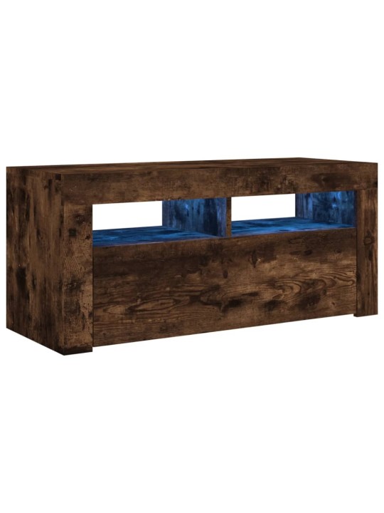 Tv skapītis ar led apgaismojumu, ozolkoka krāsa, 90x35x40 cm