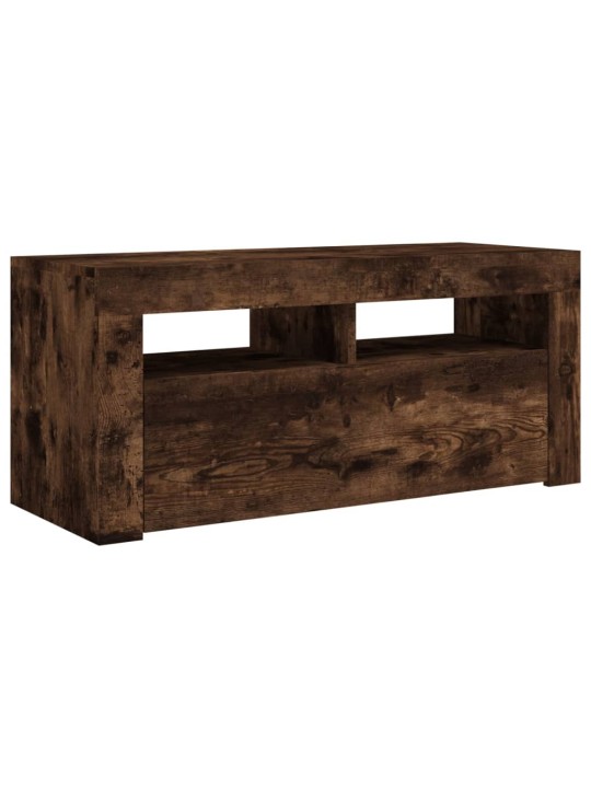 Tv skapītis ar led apgaismojumu, ozolkoka krāsa, 90x35x40 cm