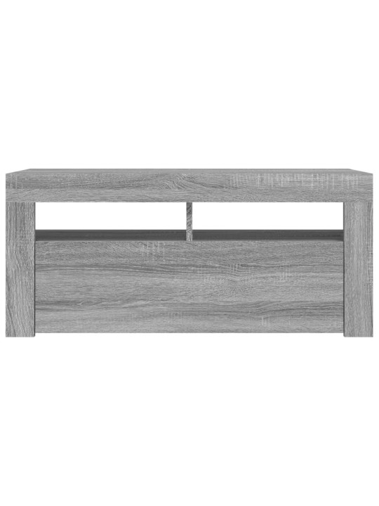 Tv skapītis ar led lampiņām, pelēka ozolkoka krāsa, 90x35x40 cm