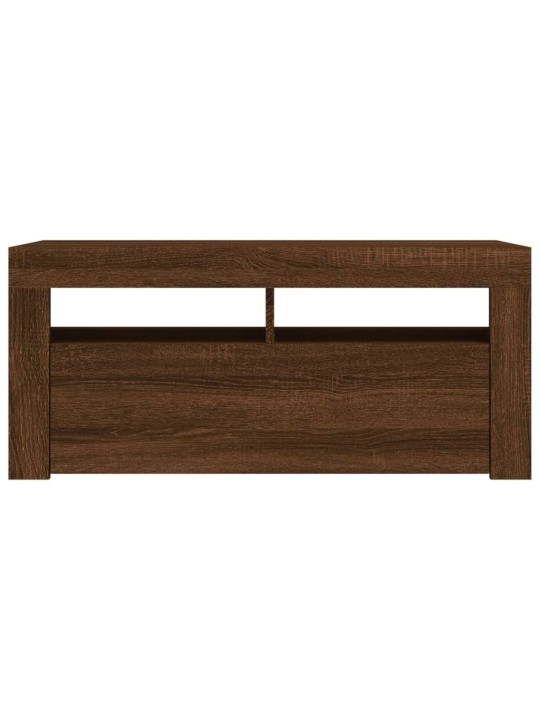 Tv skapītis ar led apgaismojumu, ozolkoka krāsa, 90x35x40 cm