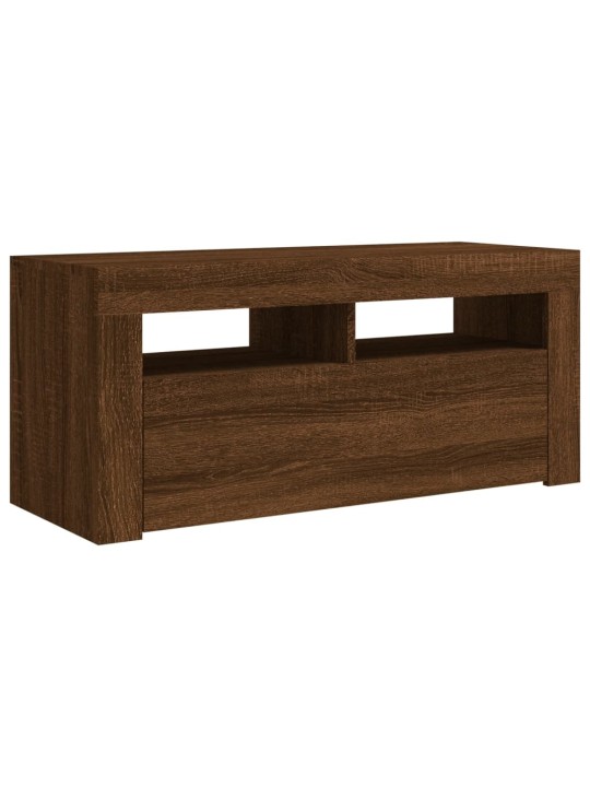 Tv skapītis ar led apgaismojumu, ozolkoka krāsa, 90x35x40 cm