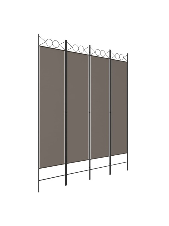 4-paneļu istabas aizslietnis, 160x200 cm, antracītpelēks audums