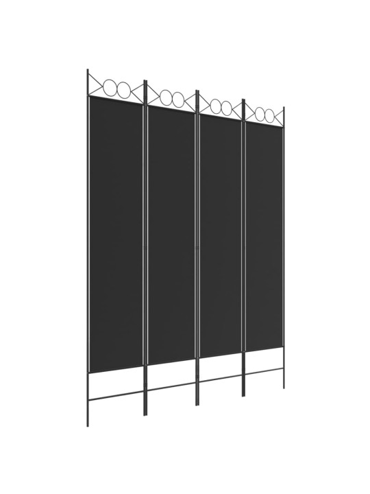 4-paneļu istabas aizslietnis, 160x200 cm, melns audums