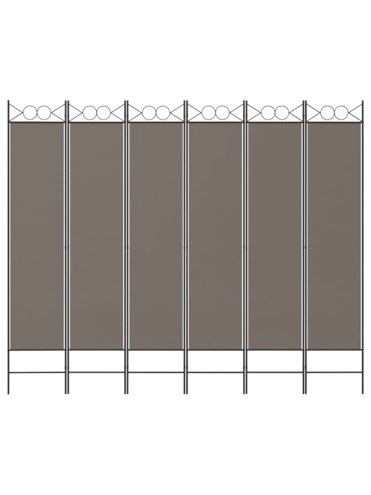 6-paneļu istabas aizslietnis, 240x200 cm, antracītpelēks audums