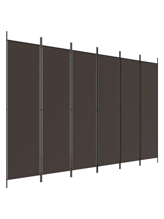 6-paneļu istabas aizslietnis, 300x200 cm, brūns audums