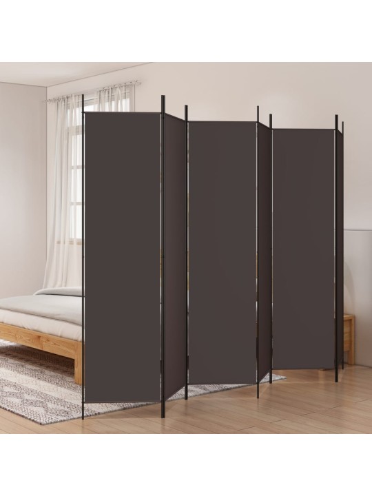 6-paneļu istabas aizslietnis, 300x200 cm, brūns audums