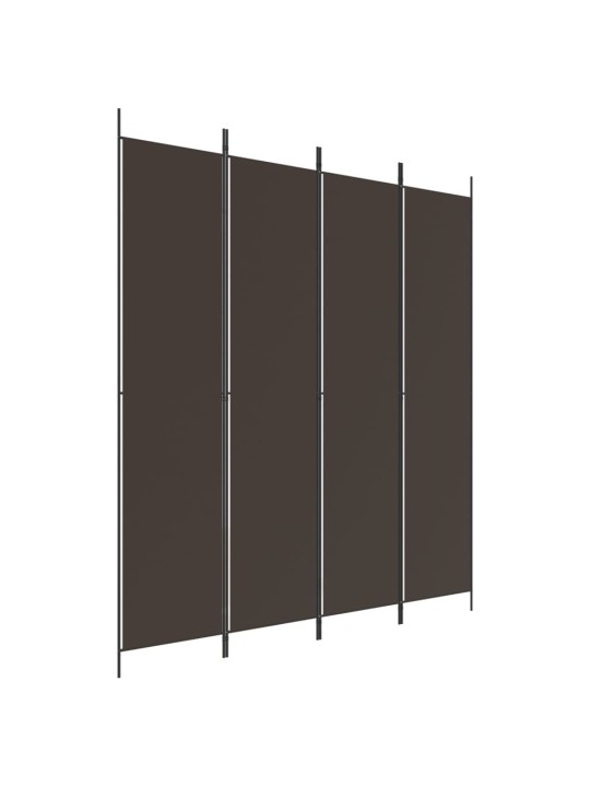 4-paneļu istabas aizslietnis, 200x220 cm, brūns audums