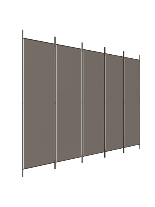5-paneļu istabas aizslietnis, 250x220 cm, antracītpelēks audums