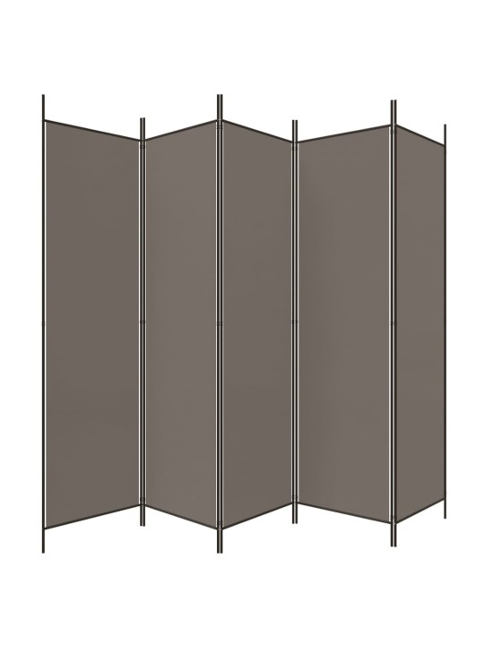 5-paneļu istabas aizslietnis, 250x220 cm, antracītpelēks audums