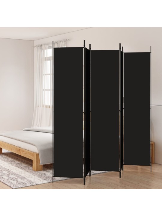 5-paneļu istabas aizslietnis, 250x220 cm, melns audums