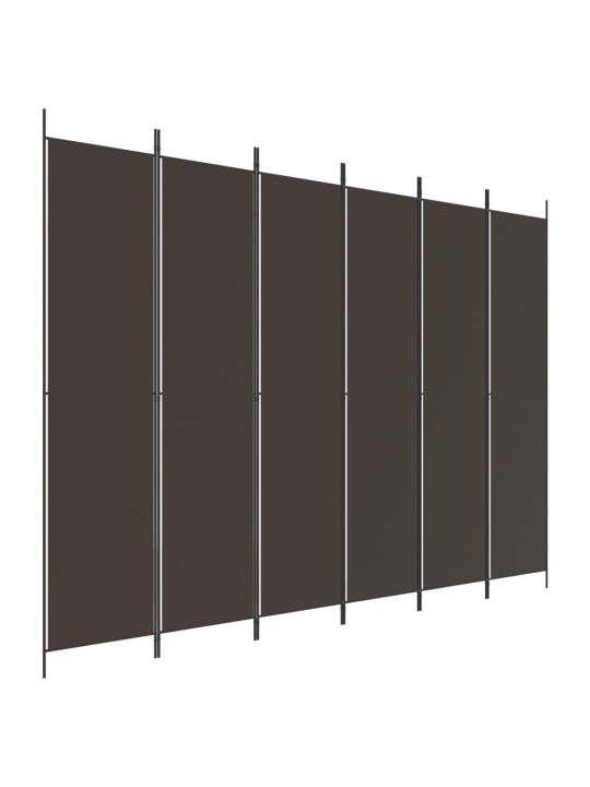 6-paneļu istabas aizslietnis, 300x220 cm, brūns audums