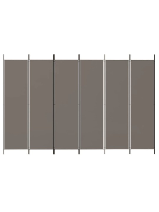 6-paneļu istabas aizslietnis, 300x220 cm, antracītpelēks audums