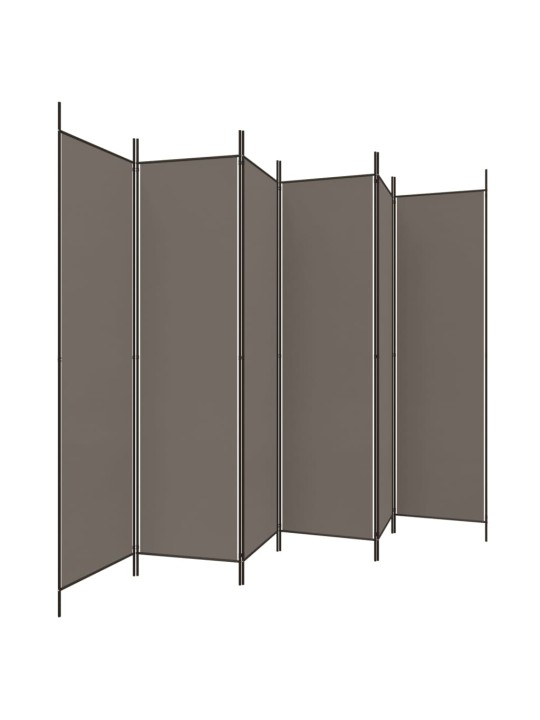 6-paneļu istabas aizslietnis, 300x220 cm, antracītpelēks audums